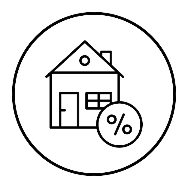 Ilustración del vector de descuento de la casa