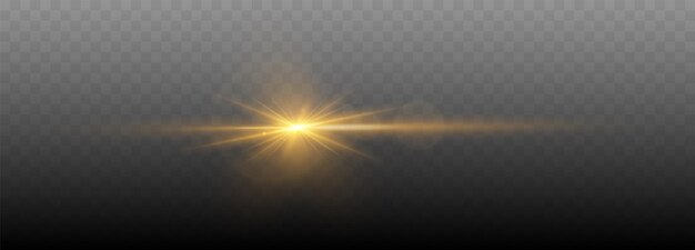 Ilustración de vector de destello de lente Efecto de luz de chispa brillante aislado en fondo transparente x9