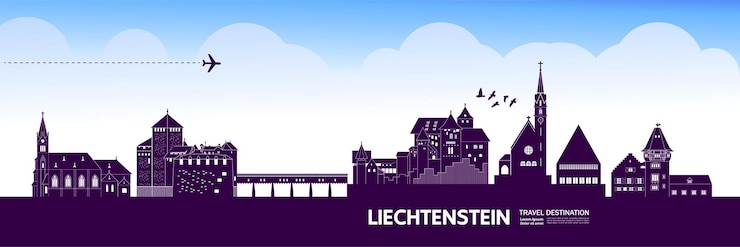 Vector ilustración de vector de destino de viaje de liechtenstein.