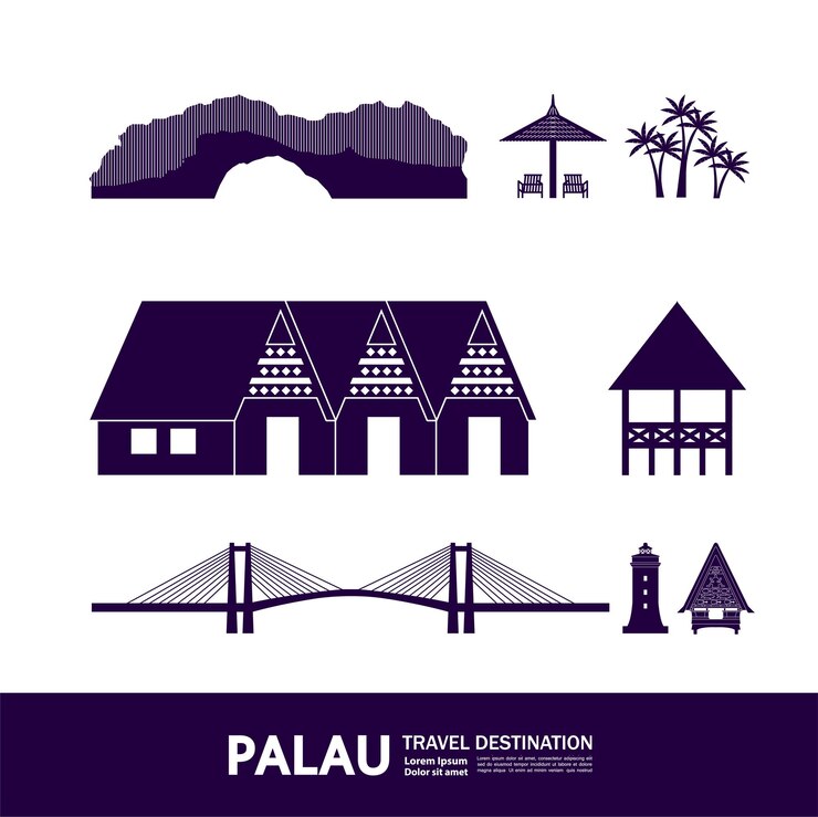 Vector ilustración de vector de destino de viaje de palau.