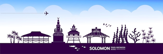 Ilustración de vector de destino de viaje de Salomón.