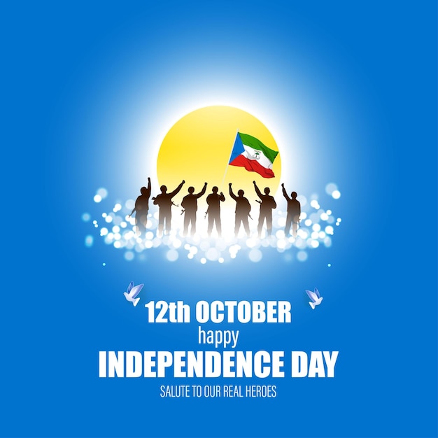 Ilustración de vector para el día de la independencia de guinea ecuatorial.