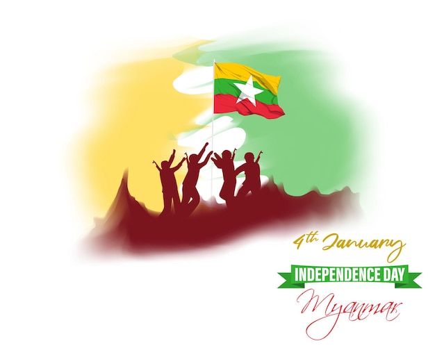 Ilustración de vector para el día de la independencia de myanmar