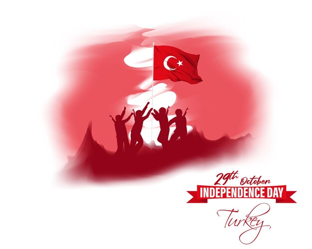 Ilustración de vector para el día de la independencia de Turquía 29 de octubre