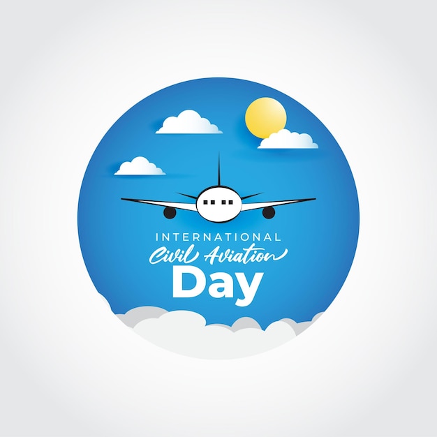 Ilustración de vector del día internacional de la aviación civil