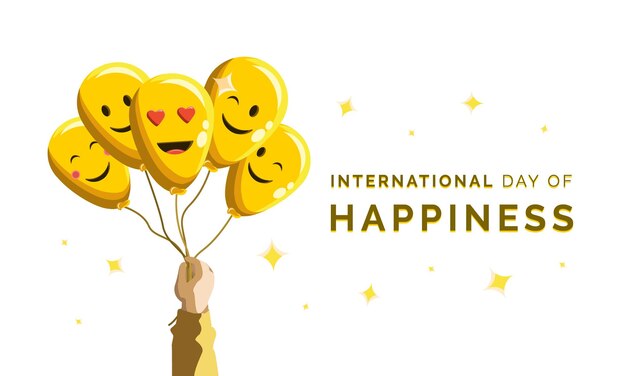 Ilustración de vector de día internacional de la felicidad