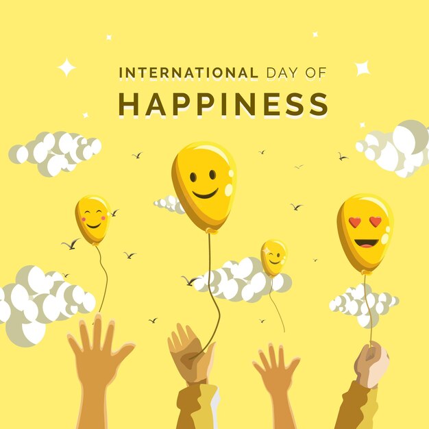 Ilustración de vector de día internacional de la felicidad