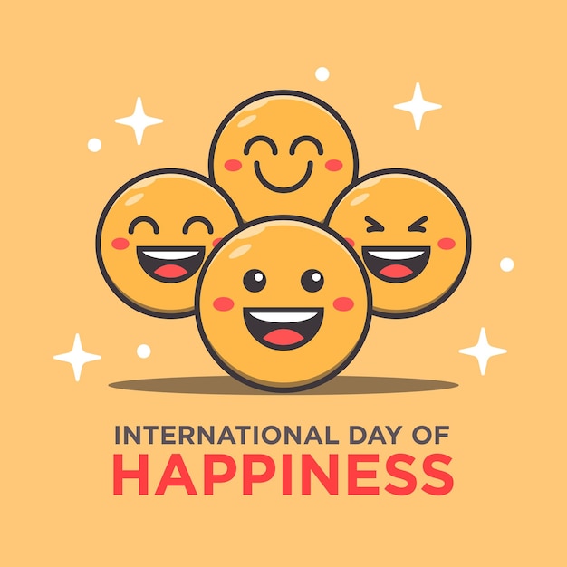 Vector ilustración de vector de día internacional de la felicidad