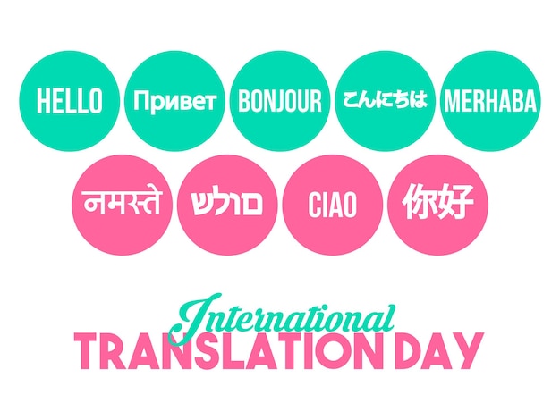 Ilustración de vector de día internacional de la traducción