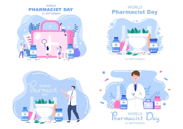 Ilustración de vector de día mundial de farmacéuticos