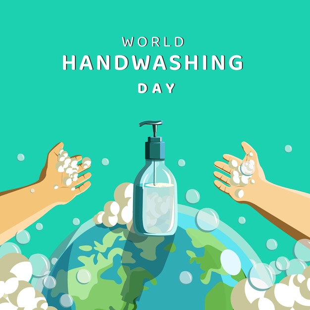 Ilustración de vector de día mundial del lavado de manos