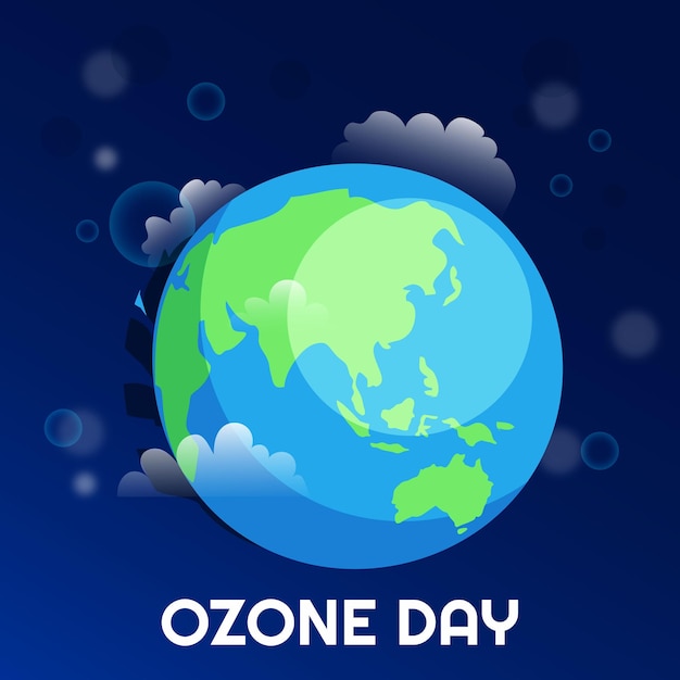 Ilustración del vector del Día Mundial del Ozono para el diseño de carteles y pancartas