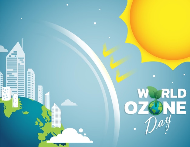 Ilustración del vector del día mundial del ozono para el diseño de carteles y pancartas