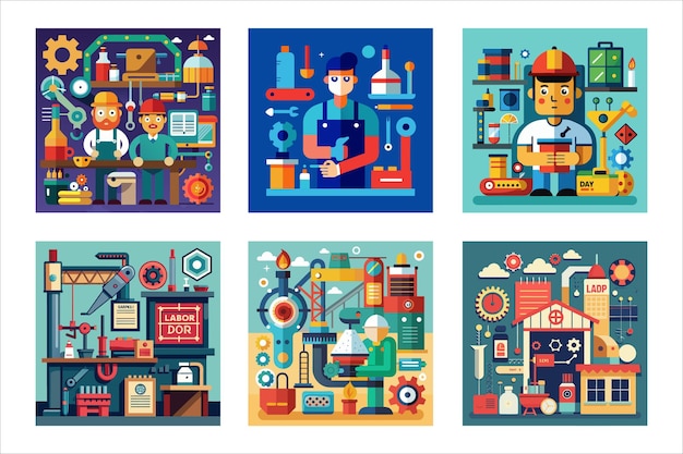Ilustración del vector del día del trabajo