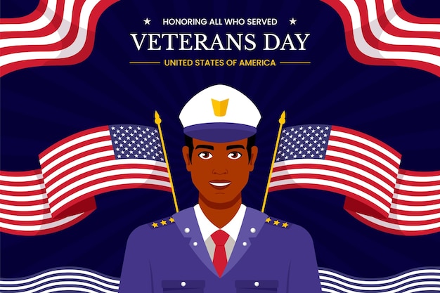 Vector ilustración de vector de día de veteranos plana