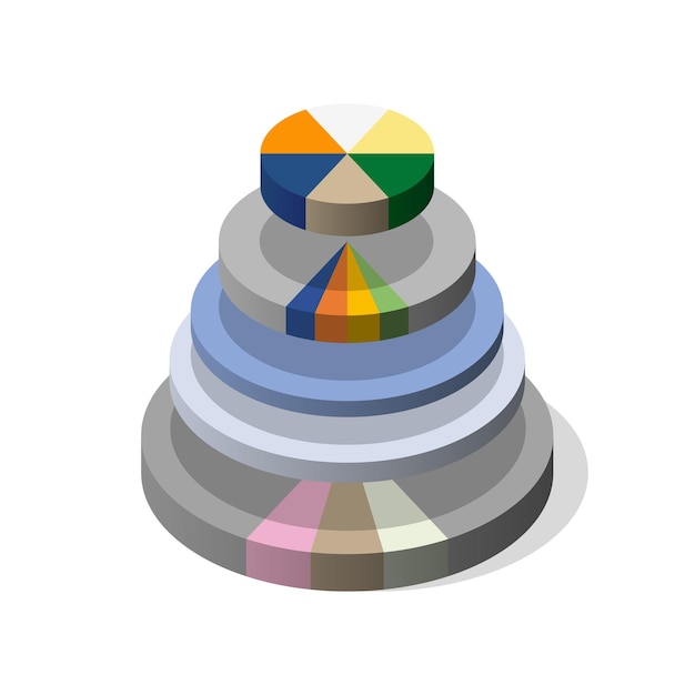 Vector ilustración de vector de diagrama de gráfico circular 3d