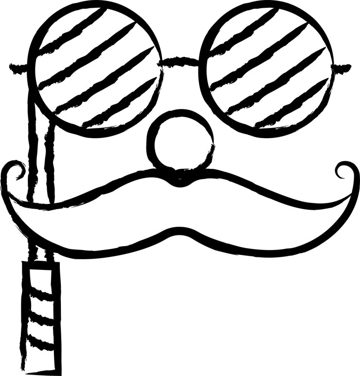 Vector ilustración de vector dibujado a mano accesorios de bigote