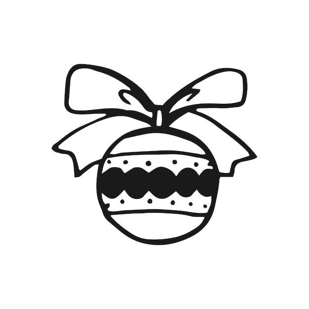 Ilustración de vector dibujado a mano de adorno de Navidad