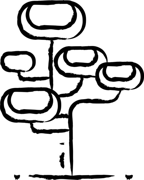 Ilustración de vector dibujado a mano árbol