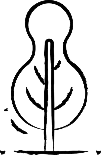 Ilustración de vector dibujado a mano árbol