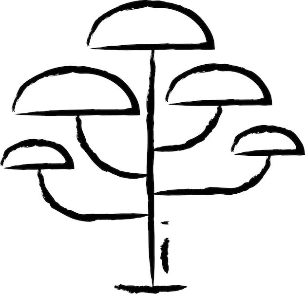 Ilustración de vector dibujado a mano árbol