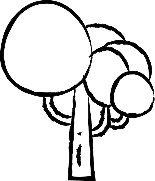 Ilustración de vector dibujado a mano árbol