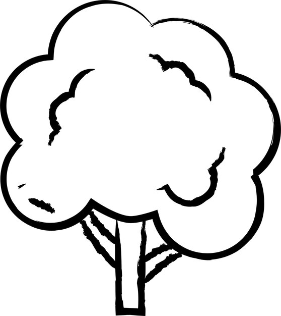 Ilustración de vector dibujado a mano árbol