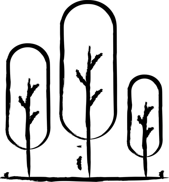 Ilustración de vector dibujado a mano árbol