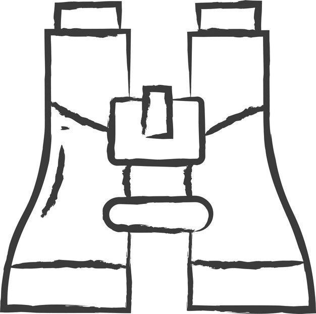 Ilustración de vector dibujado a mano binoculares