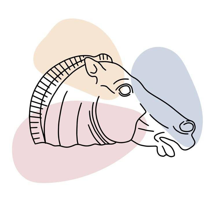 Vector ilustración de vector dibujado a mano de cabeza de caballo