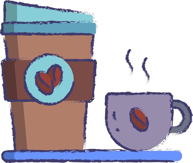 Ilustración de vector dibujado a mano café