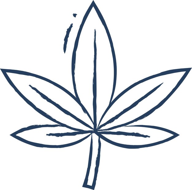 Ilustración de vector dibujado a mano de cannabis