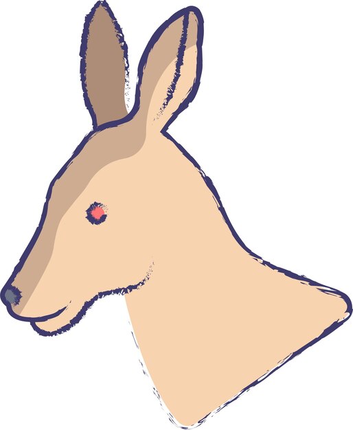 Ilustración de vector dibujado a mano cara de canguro