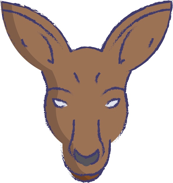 Ilustración de vector dibujado a mano cara de canguro