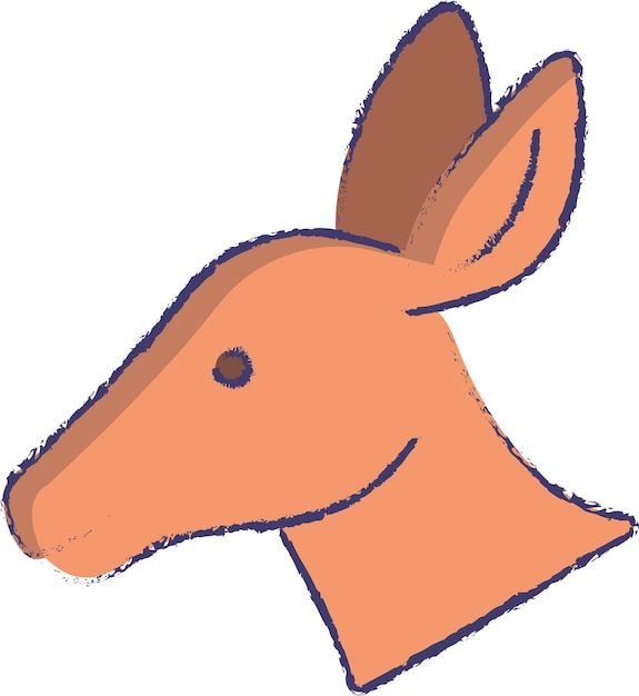 Ilustración de vector dibujado a mano cara de ciervo