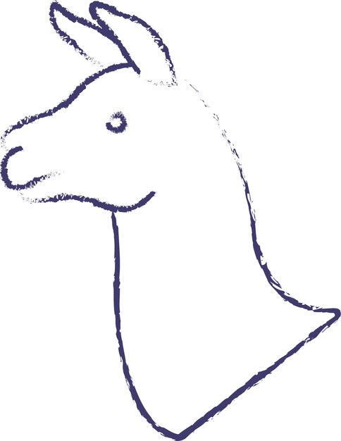 Ilustración de vector dibujado a mano cara de llama