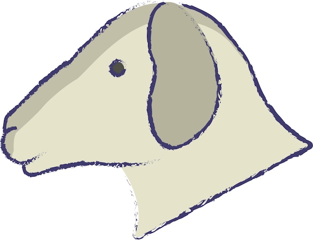 Ilustración de vector dibujado a mano cara de oveja