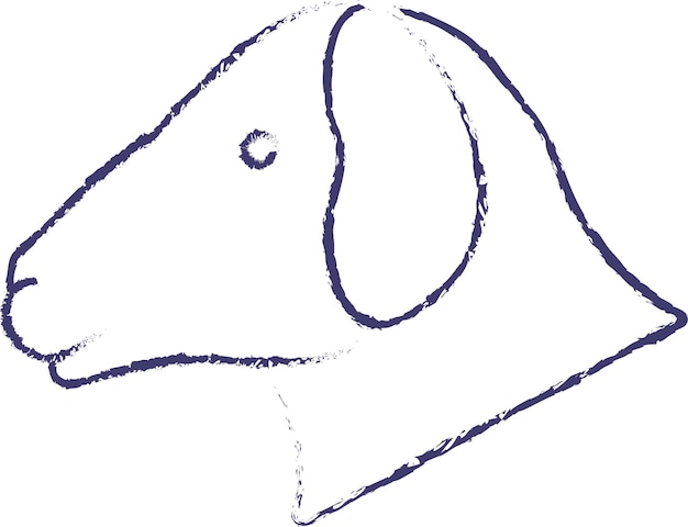 Ilustración de vector dibujado a mano cara de oveja