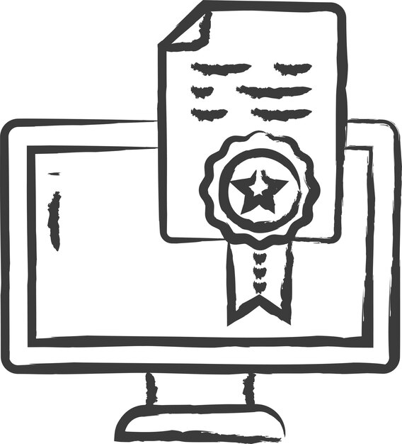 Ilustración de vector dibujado a mano certificado