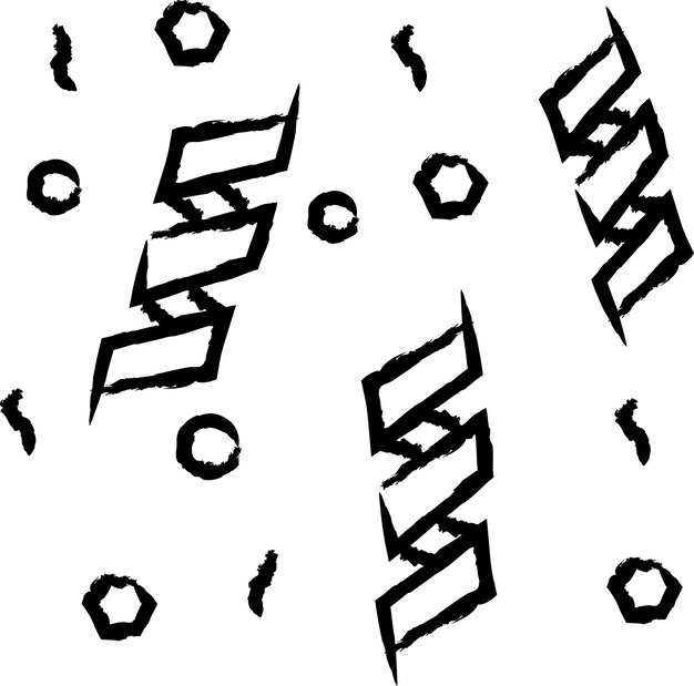 Ilustración de vector dibujado a mano confeti