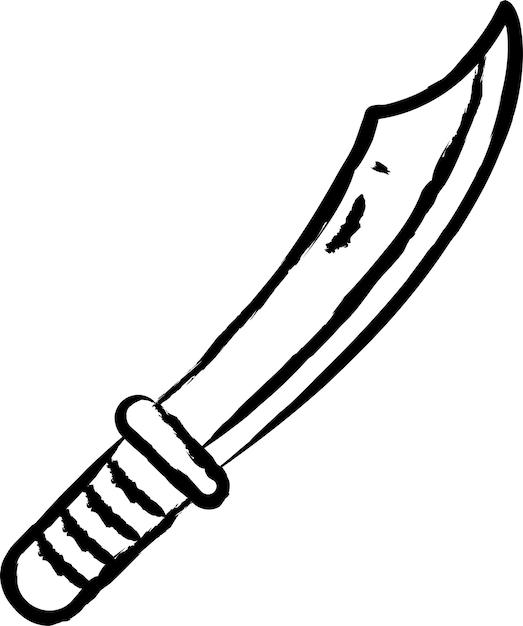 Ilustración de vector dibujado a mano cuchillo