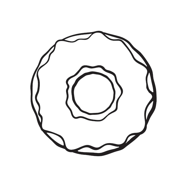 Ilustración de vector Dibujado a mano doodle de donut con esmalte Dibujo de dibujos animados