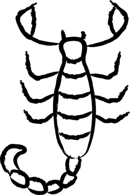 Ilustración de vector dibujado a mano escorpión