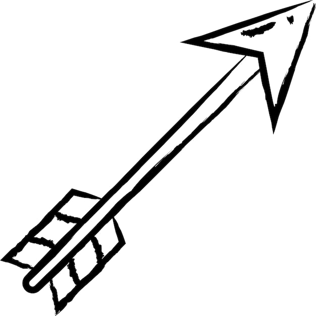 Ilustración de vector dibujado a mano flecha