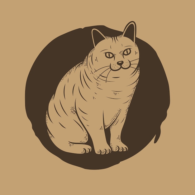 Vector ilustración de vector dibujado a mano de gato