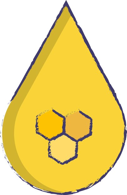 Ilustración de vector dibujado a mano gota de miel