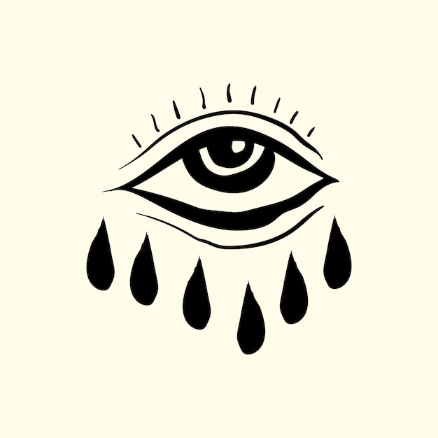 Ilustración de vector dibujado a mano grito de ojo