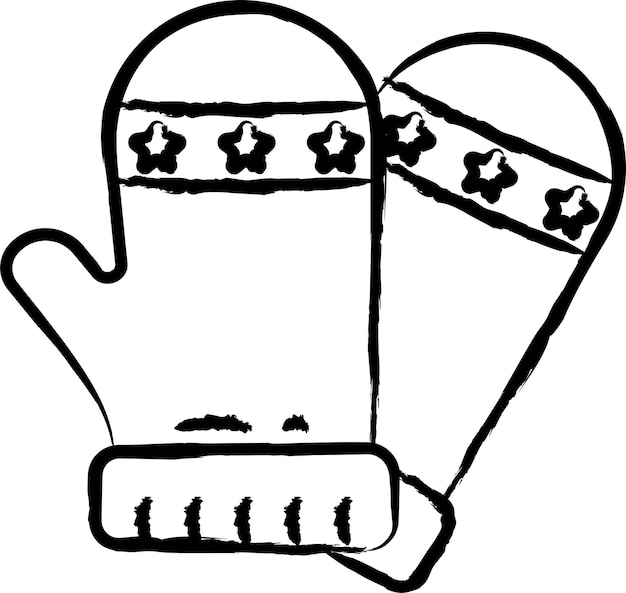 Ilustración de vector dibujado a mano guantes