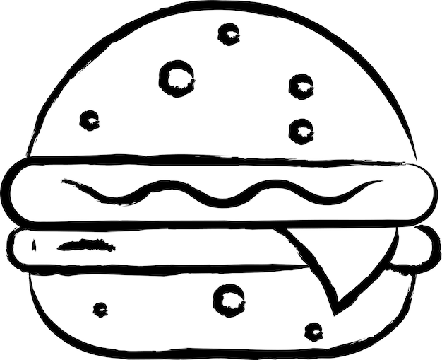 Ilustración de vector dibujado a mano hamburguesa