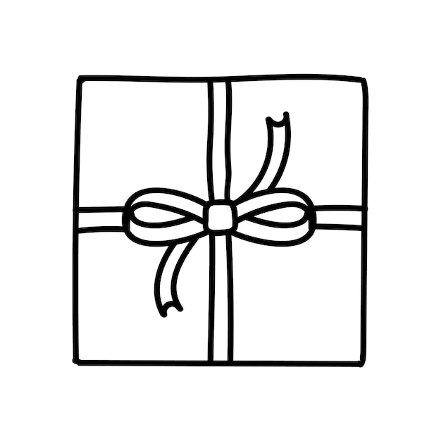 Ilustración de vector dibujado a mano de icono de cinta de regalo